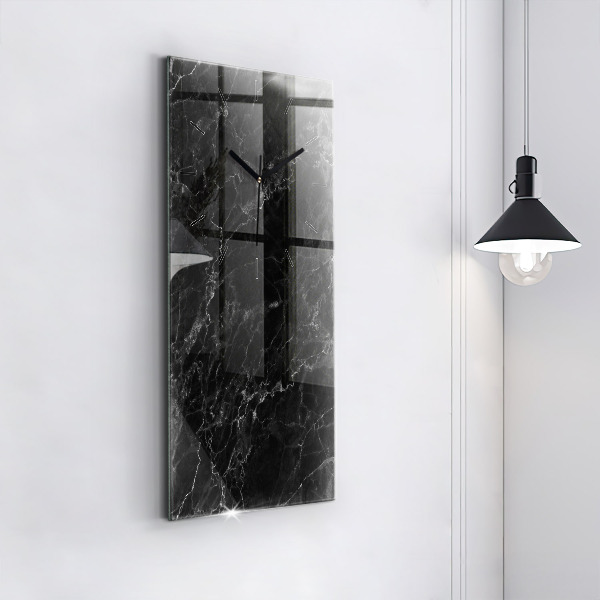 Vertical wall clock Dark marble