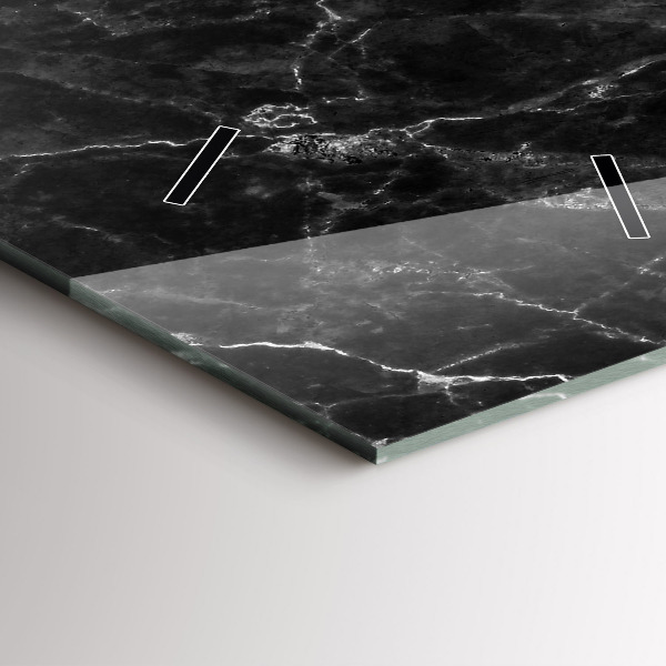 Vertical wall clock Dark marble