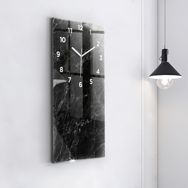 Vertical wall clock Dark marble