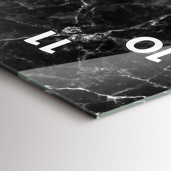 Vertical wall clock Dark marble