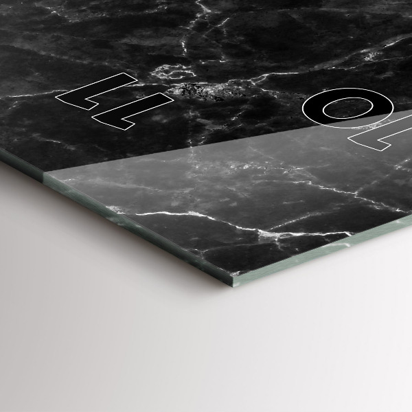 Vertical wall clock Dark marble