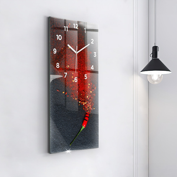 Vertical wall clock Red pepper seasoning