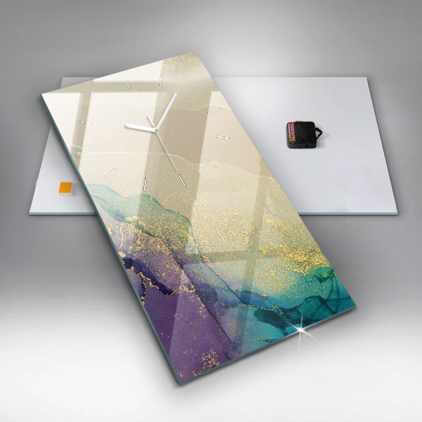 Vertical wall clock Abstraction of colors