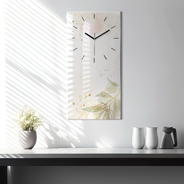 Vertical wall clock Pastel abstraction