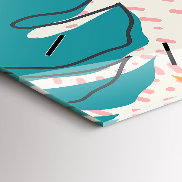 Vertical wall clock Hawaiian plants