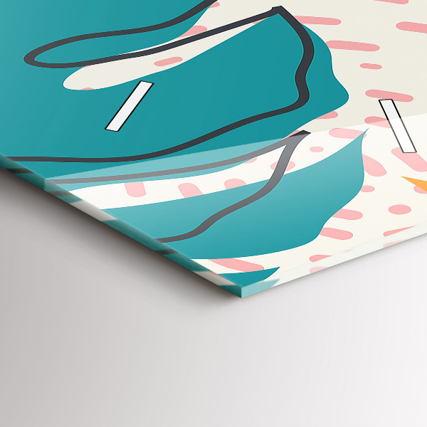 Vertical wall clock Hawaiian plants