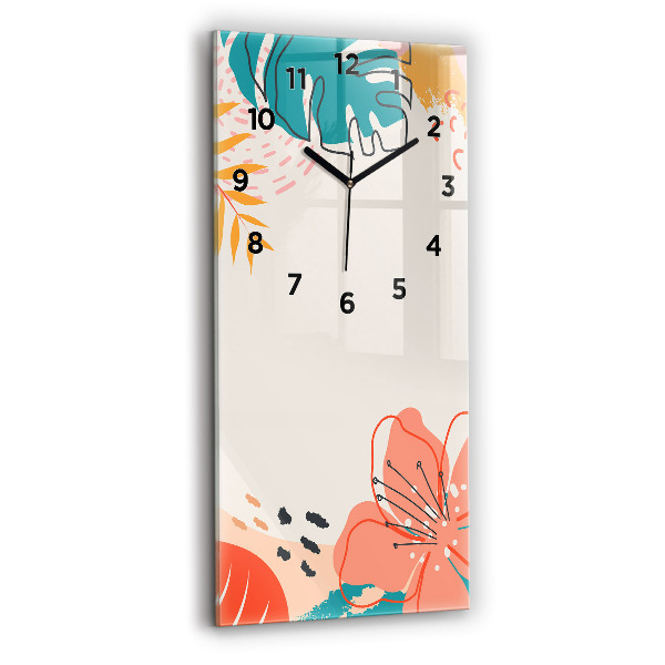 Vertical wall clock Hawaiian plants