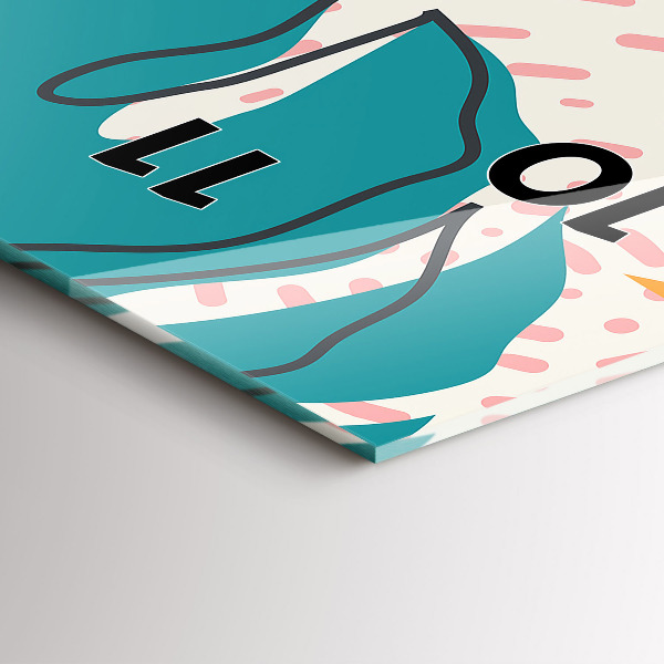 Vertical wall clock Hawaiian plants