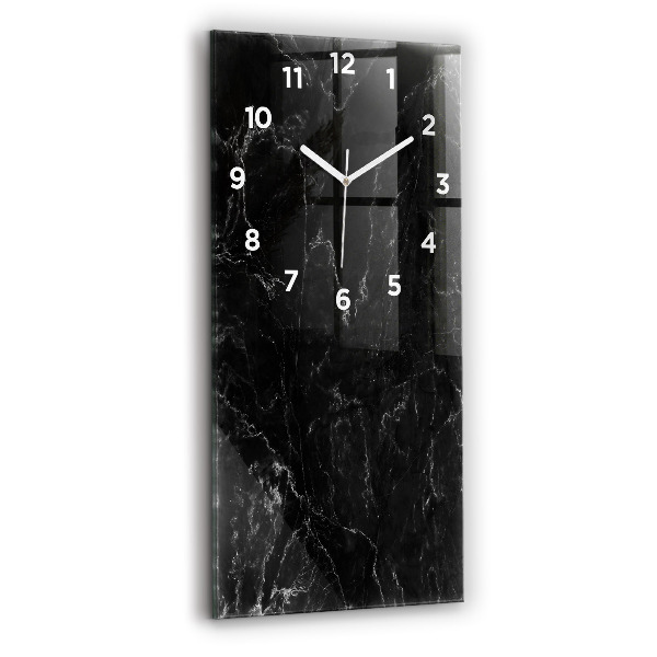 Vertical wall clock Black marble