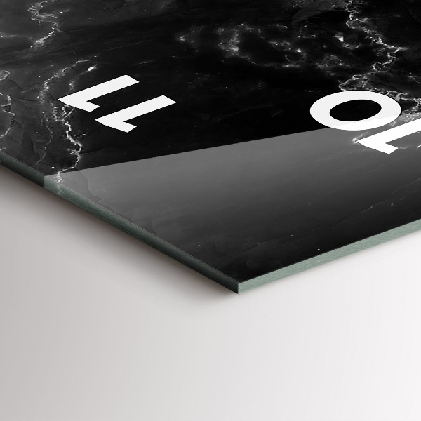 Vertical wall clock Black marble