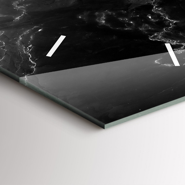 Vertical wall clock Black marble