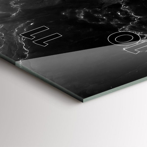 Vertical wall clock Black marble