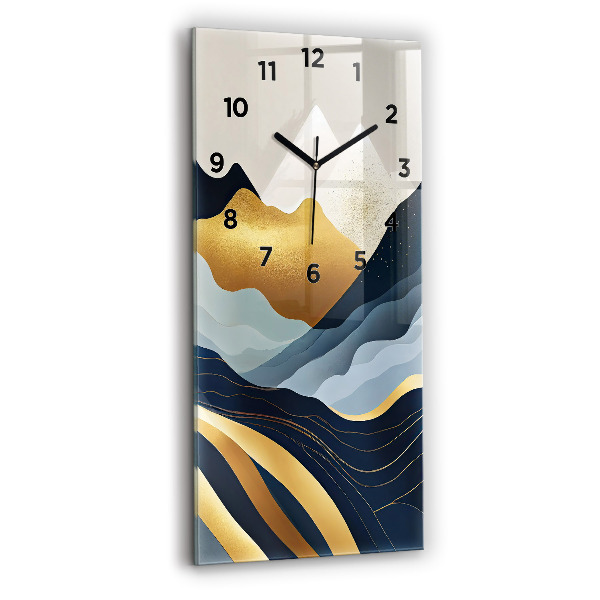 Vertical wall clock Abstract mountains