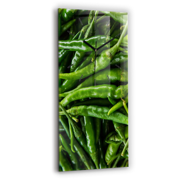 Vertical wall clock Green pepper