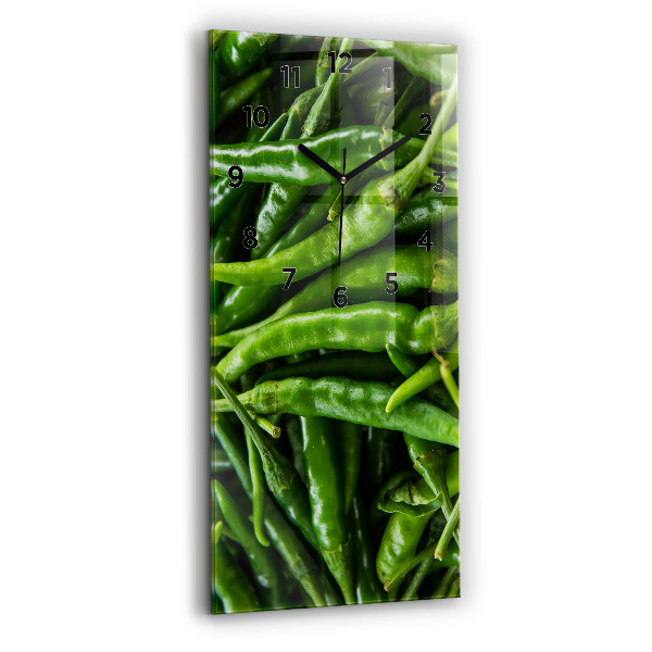 Vertical wall clock Green pepper