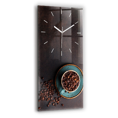 Vertical wall clock A cup of coffee