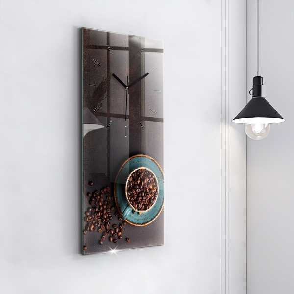 Vertical wall clock A cup of coffee