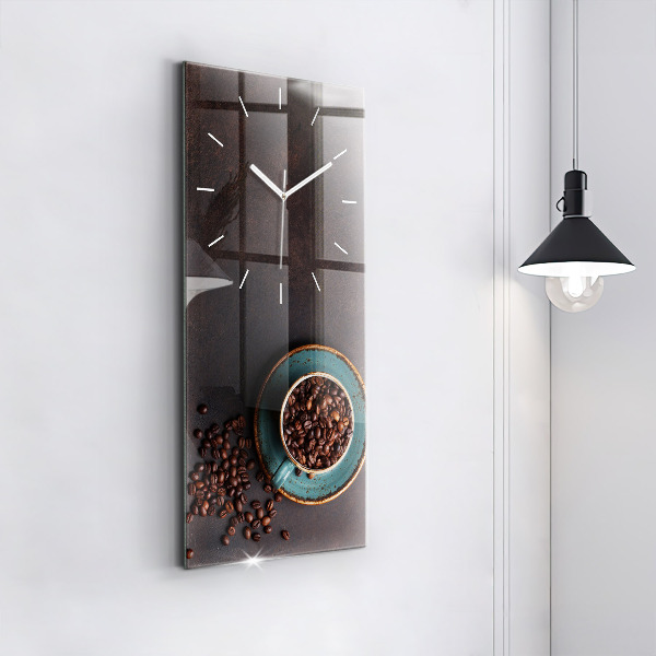 Vertical wall clock A cup of coffee