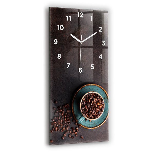 Vertical wall clock A cup of coffee