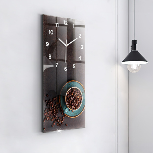 Vertical wall clock A cup of coffee