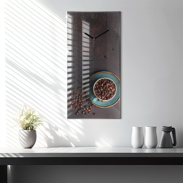Vertical wall clock A cup of coffee