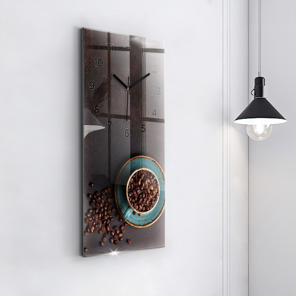 Vertical wall clock A cup of coffee