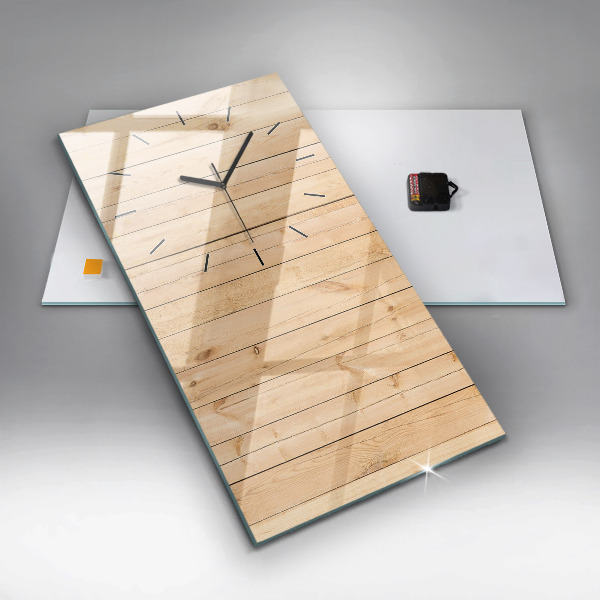 Vertical wall clock Wooden boards