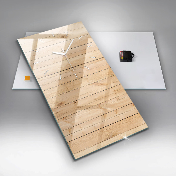 Vertical wall clock Wooden boards