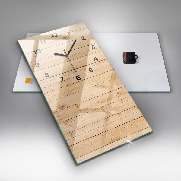 Vertical wall clock Wooden boards