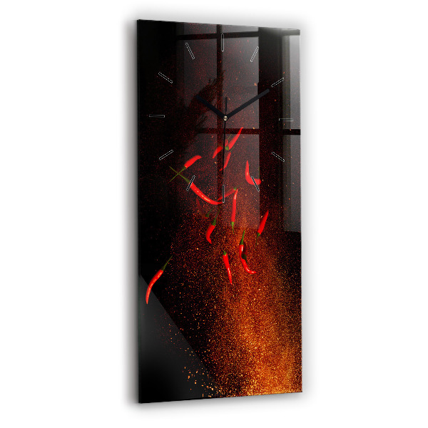 Vertical wall clock Chili peppers