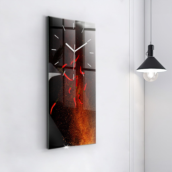 Vertical wall clock Chili peppers