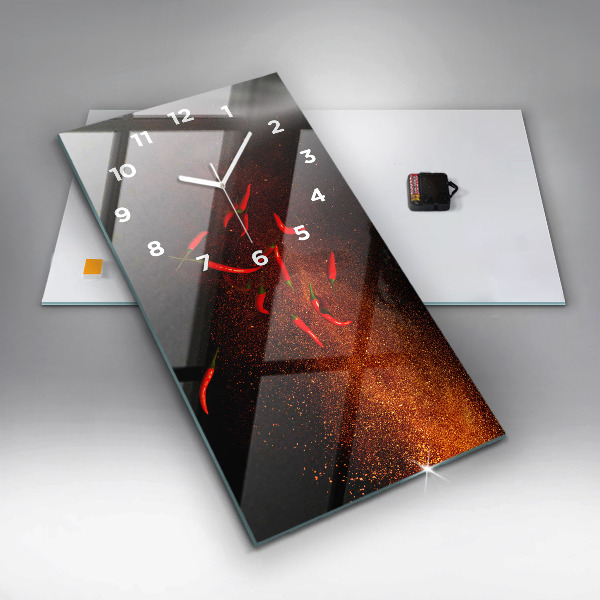 Vertical wall clock Chili peppers