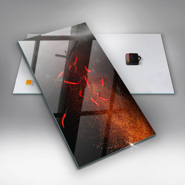 Vertical wall clock Chili peppers