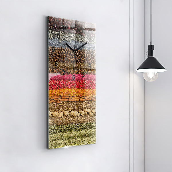Vertical wall clock Rows of spices