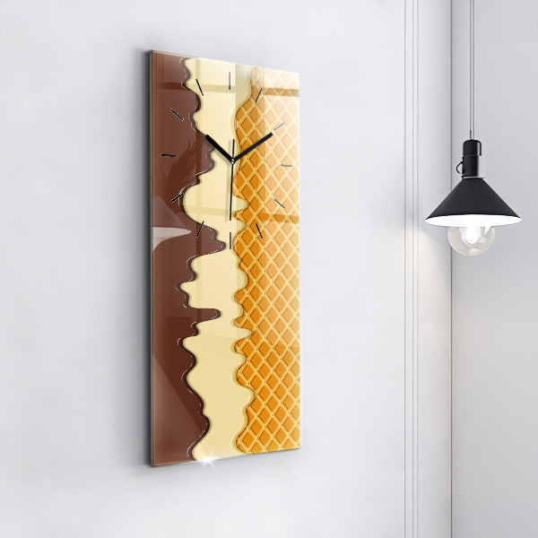 Vertical wall clock Waffle and ice cream