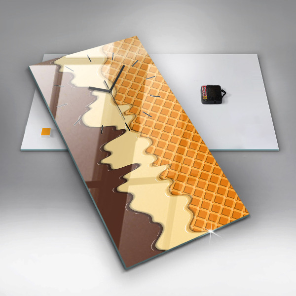 Vertical wall clock Waffle and ice cream