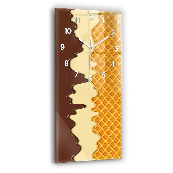 Vertical wall clock Waffle and ice cream
