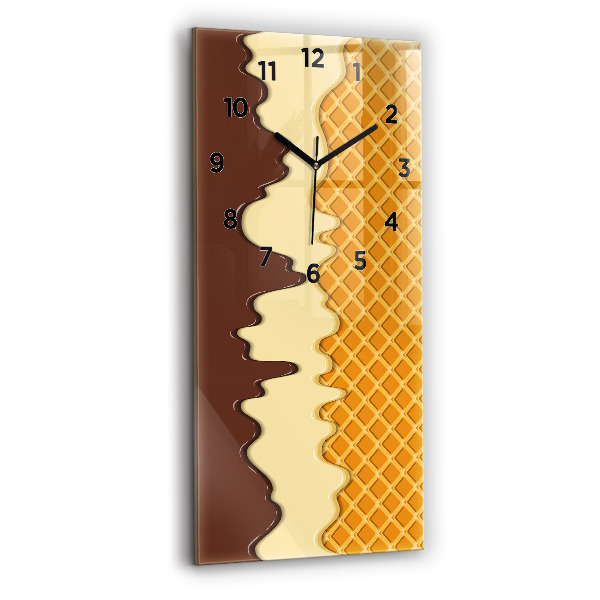 Vertical wall clock Waffle and ice cream