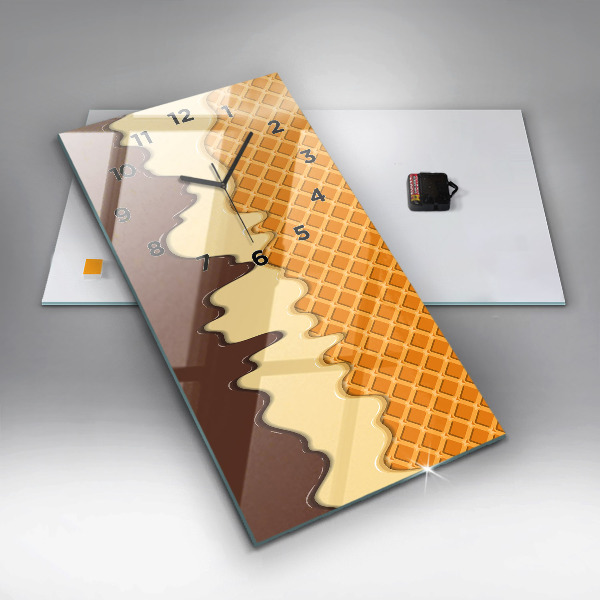 Vertical wall clock Waffle and ice cream
