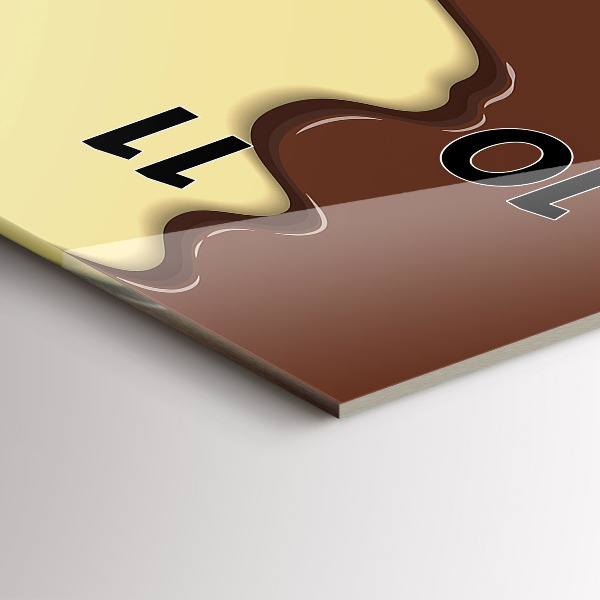 Vertical wall clock Waffle and ice cream