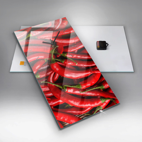 Vertical wall clock Hot peppers