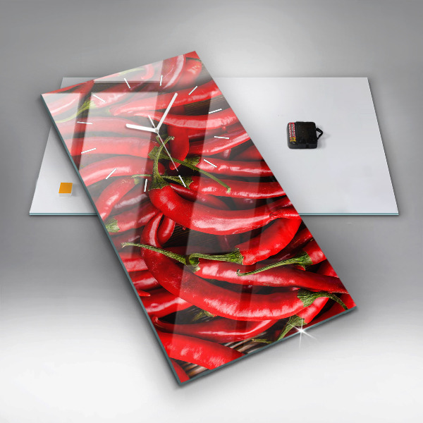 Vertical wall clock Hot peppers