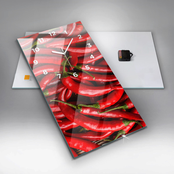 Vertical wall clock Hot peppers