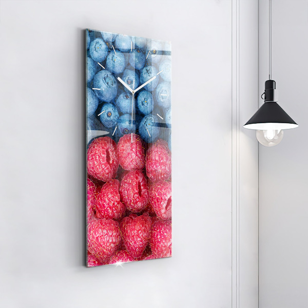 Vertical wall clock Blueberries and raspberries