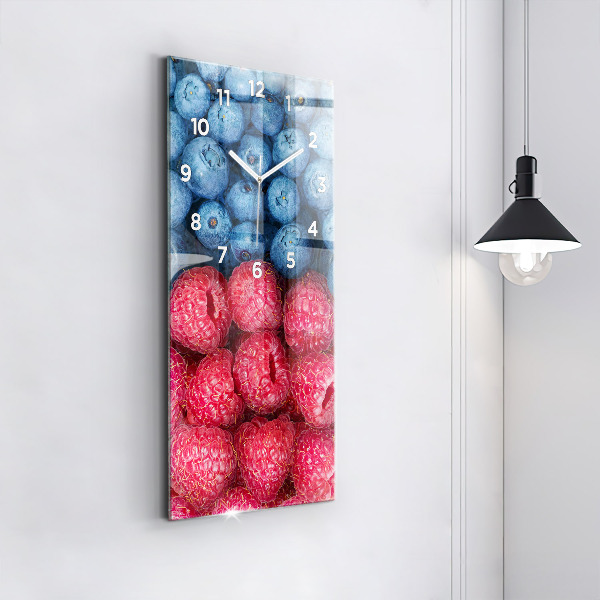 Vertical wall clock Blueberries and raspberries