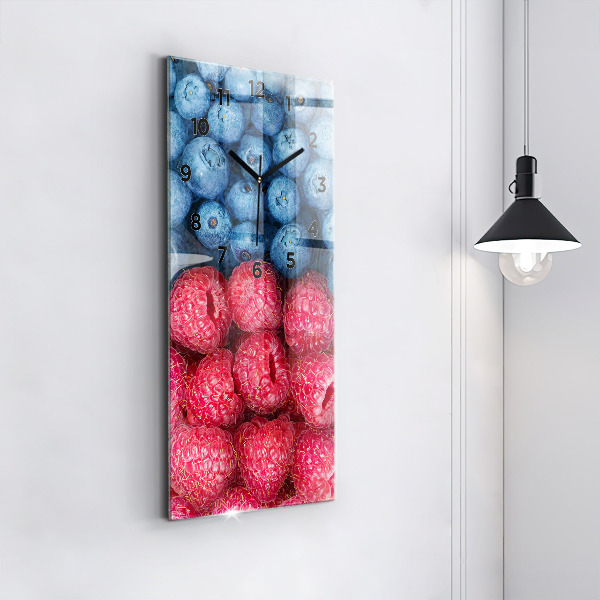 Vertical wall clock Blueberries and raspberries
