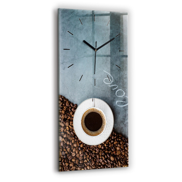 Vertical wall clock A cup of coffee