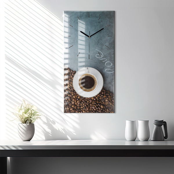 Vertical wall clock A cup of coffee