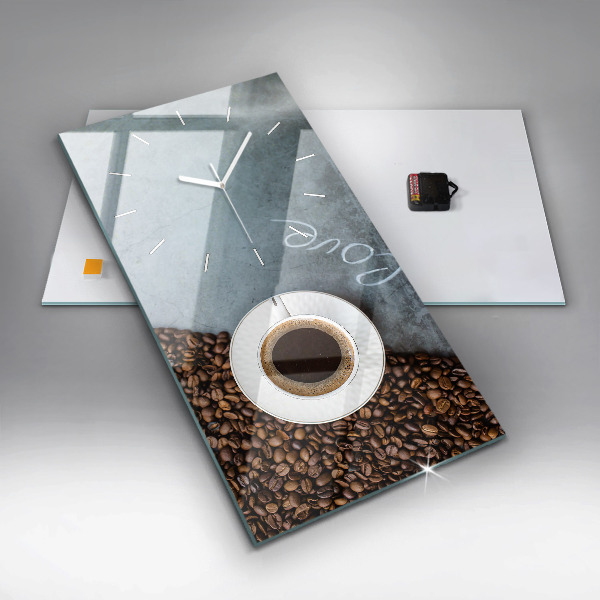 Vertical wall clock A cup of coffee