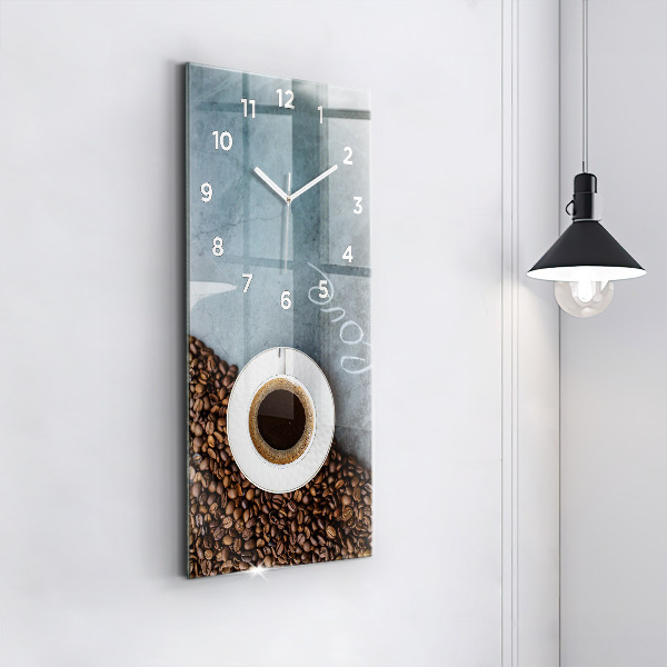 Vertical wall clock A cup of coffee